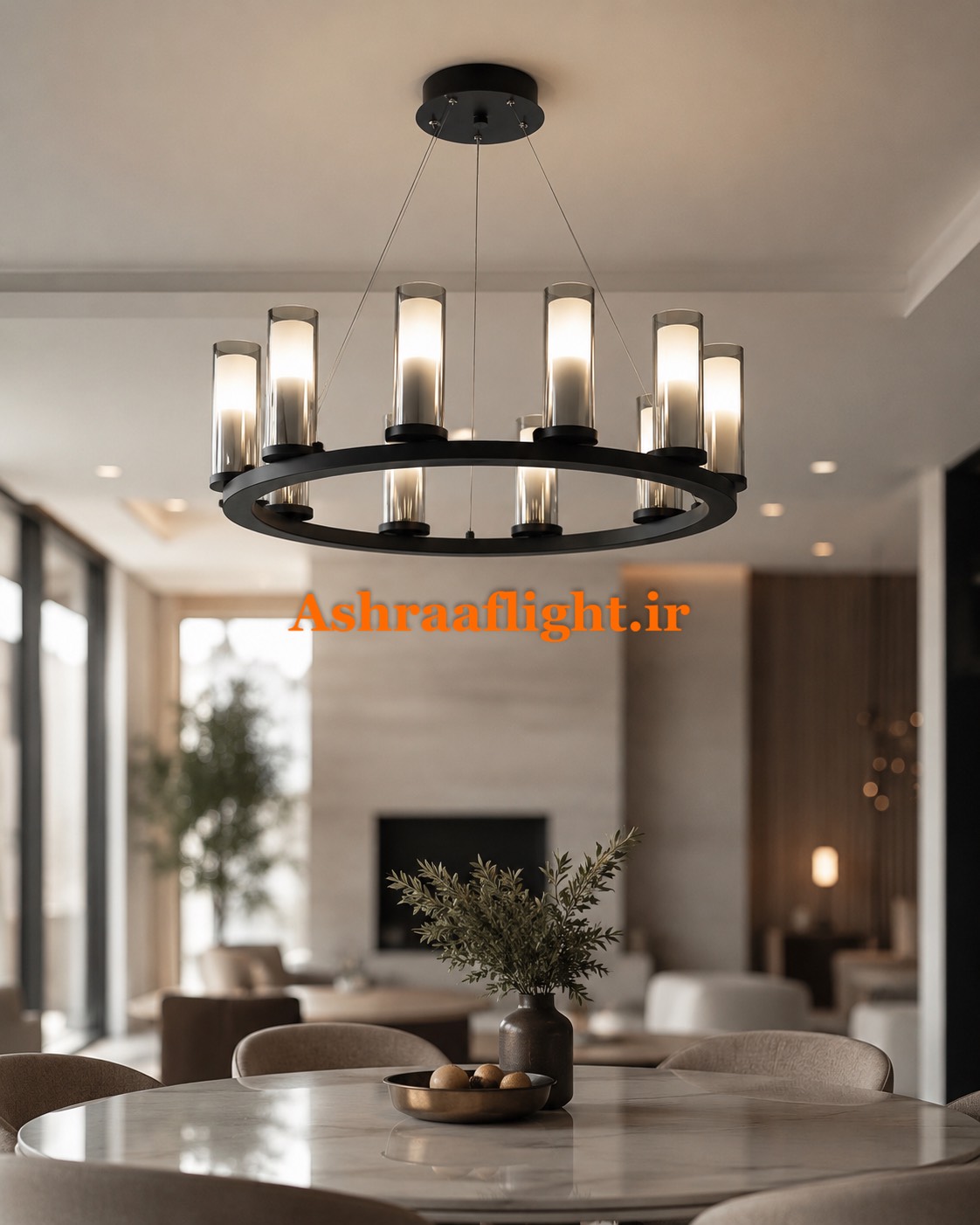 لوستر مدرن ۱۰ شعله حباب وارداتی